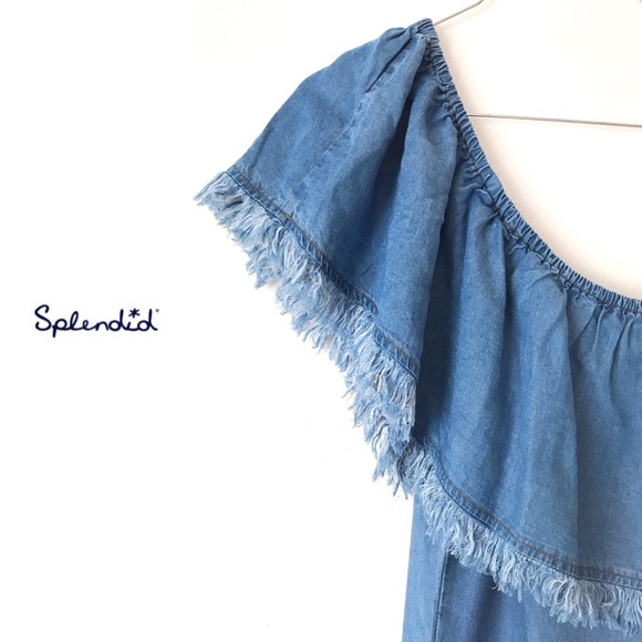 Splendid ‘Indigo’ One Shoulder Denim Dress - Picture 5 of 8